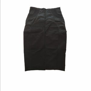 GUCCI black satin zipper pencil skirt
